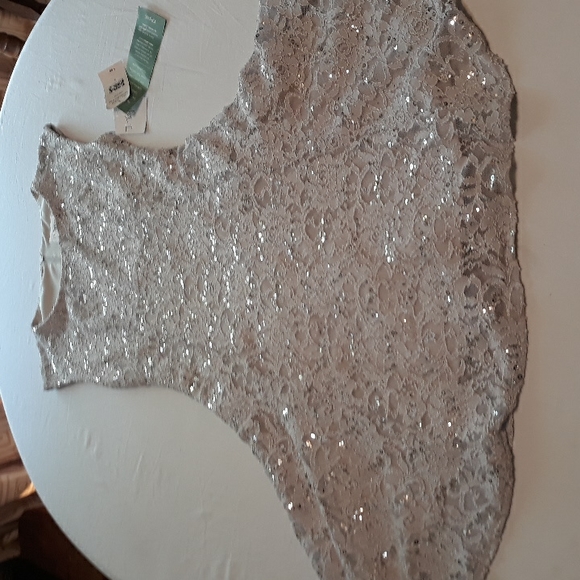 J. Taylor size 4 flowery lace and sequin mini dress - Picture 6 of 10